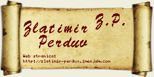 Zlatimir Perduv vizit kartica